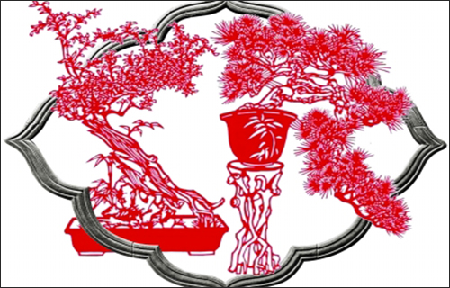 扬州大师用一把剪刀剪出一个微缩的“盆景大会”