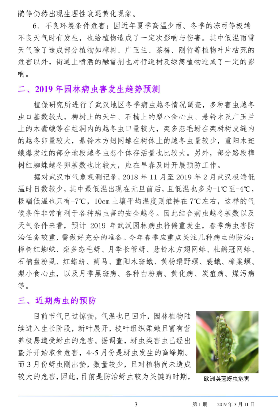 武汉园林病虫害预测预报